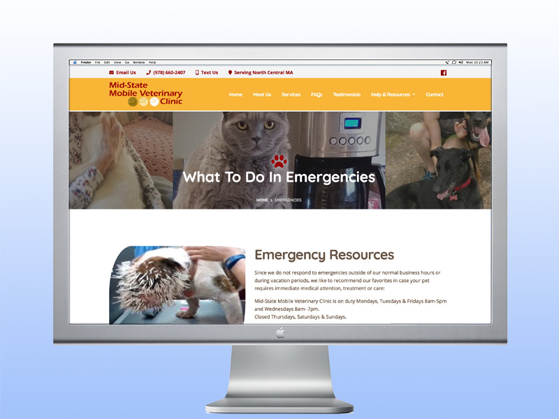 Mid-State Mobile Veterinary Clinic design screenshot